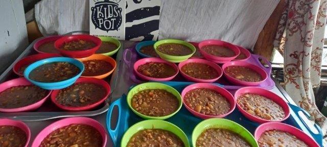 Children at Community Kids Pot receive a nourishing lunch cooked with rescued food from SA Harvest