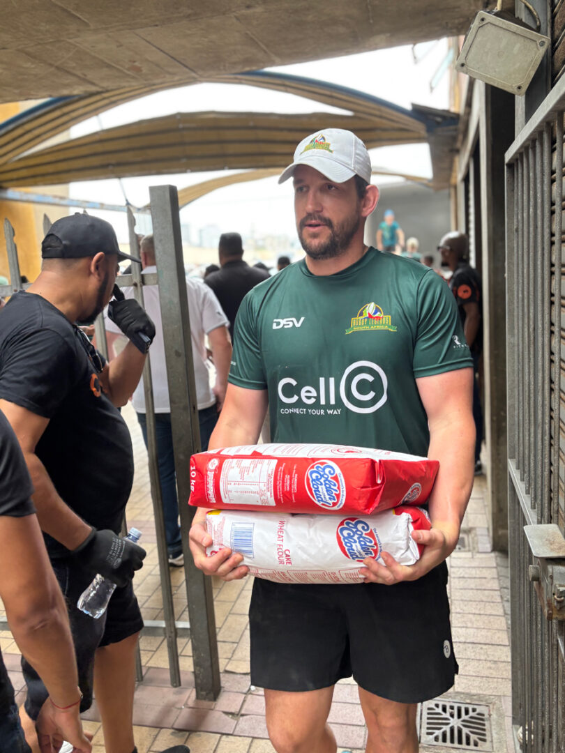 Keegan Daniel, Cell C SA Rugby Legend, carrying ingredients