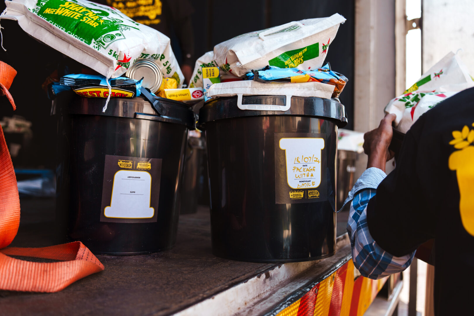 Buckets of nutrition packed at Melrose Arch in 2024