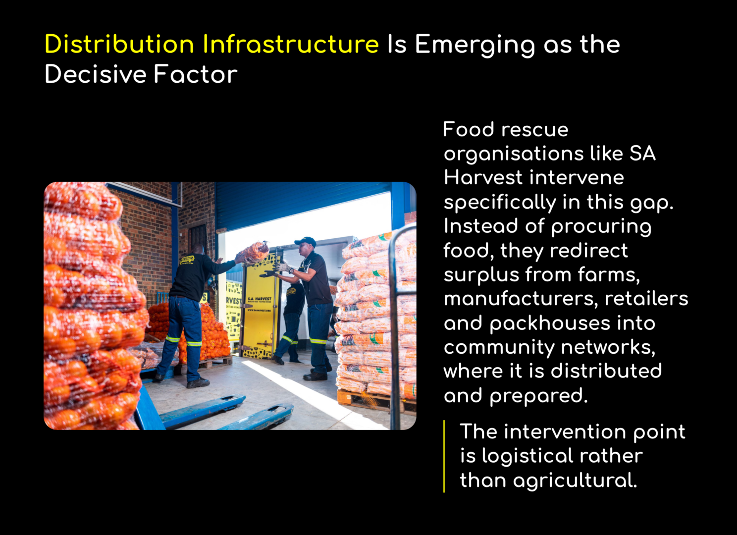 Distribution infrastructure is emerging as the decisive factor
Food rescue organisations like SA Harvest intervene specifically in this gap. Instead of procuring food, they redirect surplus from farms, manufacturers, retailers and packhouses into community networks, where it is distributed and prepared. The intervention point is logistical rather than agricultural.
Fuel is central to this model. Diesel determines how far surplus can travel before spoilage. It determines whether fresh produce can reach cold-chain infrastructure in time. It shapes the speed at which community-based organisations (CBOs) receive goods, and whether the volume of food rescued can match the rising demand for nutritional support.
This is why the recent decision by Engen to sponsor SA Harvest as its official national fuel partner is significant. It represents a shift from charitable giving to operational enablement, supporting the mechanisms that determine whether food security can scale.
Sharveen Maharaj, General Manager: Commercial & International at Engen, summarises it eloquently: “Fuel is often the invisible part of hunger relief. You can have food, storage, even volunteers. But without movement, none of it reaches people.”
