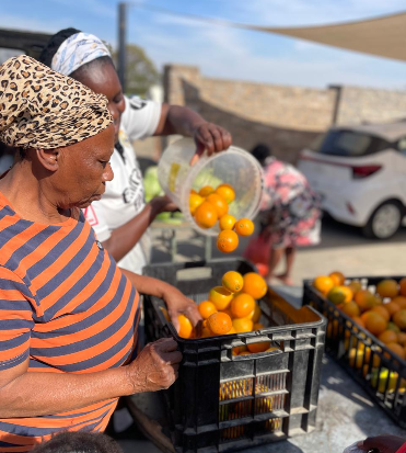 Surplus citrus being prepared for distribution at an SA Harvest beneficiary organisation in Alexandra Township.